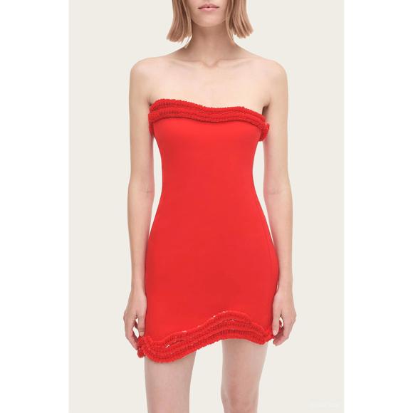 NEW SIMKHAI saskia mini dress in fiery red - Picture 1 of 4